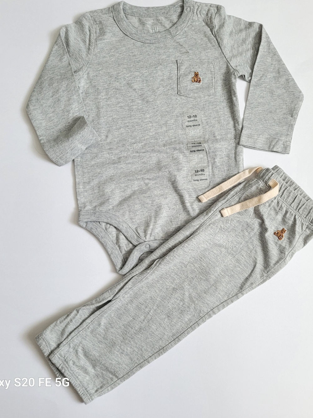 Baby GAP Neutral Gray Baby Bodysuit and Pants Set